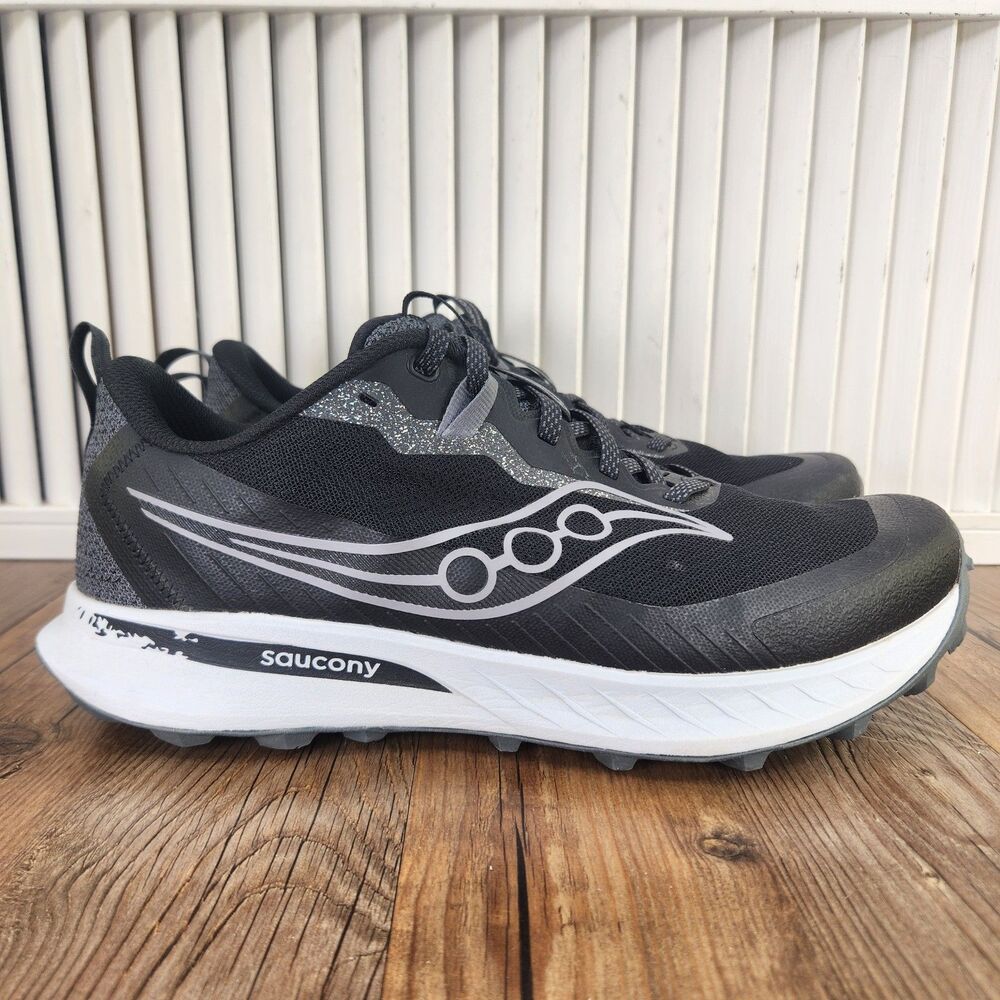 Saucony Peregrine 15 Trail Running Shoes Mens Sz 11 Wide Black Shadow S20991-100